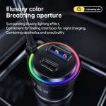 75W USB Car Charger Manufacturer - Type C Fast Charging PD with 45W Spring Wire Portable Travel