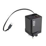 65W GaN Wall Chargers Manufacturer - Single Dual Port with Retractable Built-in Cable Portable OTP OVP for Phones Tablets Laptops