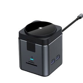 USB C Hub 8 in 1 Docking Station Manufacturer - Type C Adapter with Wireless Charger 100W PD 4K HDTV VGA USB 3.0 Ethernet SDTF