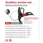 Brushless Ring Saw Manufacturer - High-Power Frequency Dust-Free Circular for Wall Cutting Handheld Core Motor