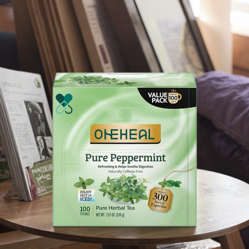 Private Label Pure Peppermint Herbal Tea OEM Wrapped Bags Fresh Minty Flavour for Hot Iced Mint Tea