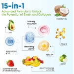 Biotin Collagen Keratin Hair Skin Nails Gummies Supports 15 in 1 Innovative Formula and Effective Biotin Collagen Gummies