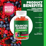 100% Organic See Moss Gummies Private Label Sugar Free Natural Immune Support Sea Moss Gummy