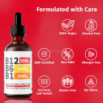 Vitamin B Complex Drops Energy Brain Heart Support Vitamin Energy Enhance Organic Vegan Vitamin B1 B6 B12 Drop
