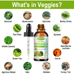 Organic Natural Fruit and Vegetable Liquid Drops Whole Dietary Supplement Vitamins Minerals Supplement Drops