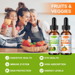 Private Label Natural Fruit and Vegetable Liquid Drops OEM Support Vitamins Minerals Supplement Liquid Drops