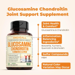 Glucosamine Chondroitin Turmeric Capsules for Joint Support Cartilage Flexibility Glucosamine Chondroitin Capsules