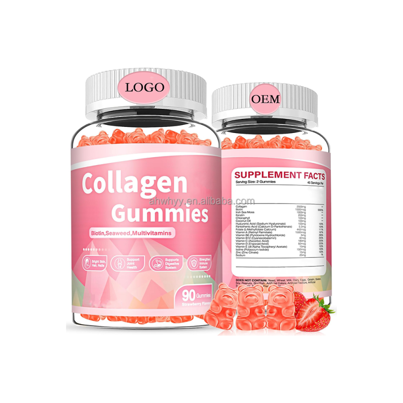 Collagen Hyaluronic Acid Vitamin C Gummies for Adults Collagen Gummy Candy