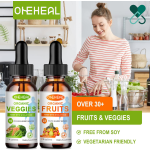 Private Label Natural Fruit and Vegetable Liquid Drops OEM Support Vitamins Minerals Supplement Liquid Drops