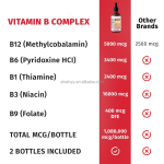 Vitamin B Complex Drops Energy Brain Heart Support Vitamin Energy Enhance Organic Vegan Vitamin B1 B6 B12 Drop