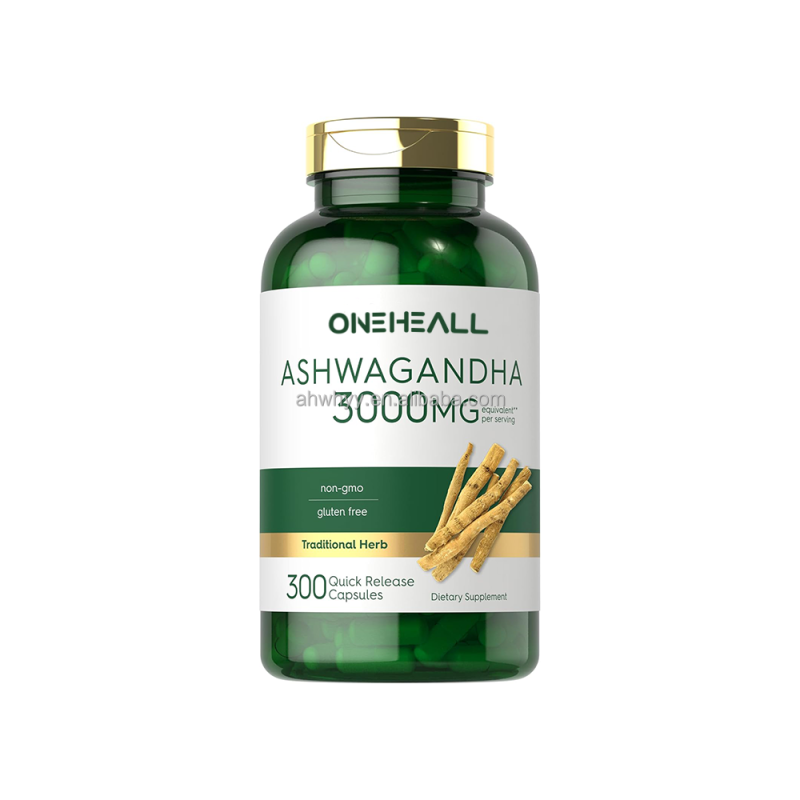 OEM 3000mg Ashwagandha Supplement Capsules Gluten Free Antioxidant Root Extract Ashwagandha Capsules