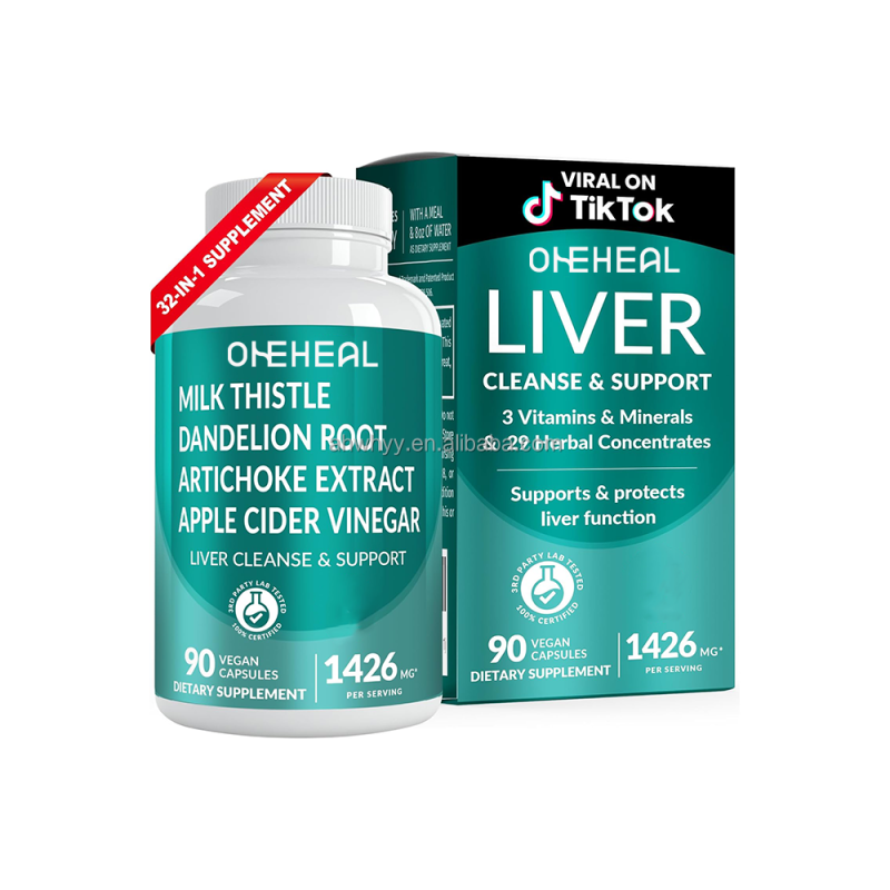 32-in-1 Active Liver Health Formula Supplement Milk Thistle Artichoke Extract for Detox Repair Cleanse Liver Protection Capsules