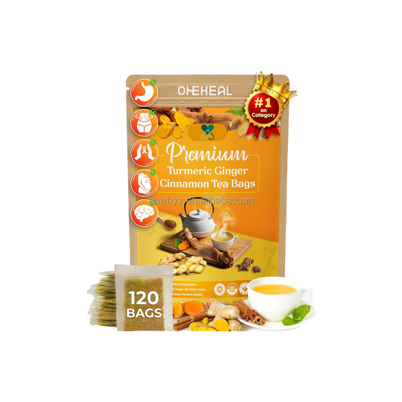 Premium Natural Ingredients Natural Organic Ginger Tea Bag  No Sugar No Gluten Turmeric Ginger Cinnamon Tea