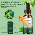 Soursop Graviola Leaf Extract Liquid Supply Pure Botanical Sea Moss Cell Support Herbal Supplements Soursop Liquid Drops