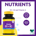 OEM Vitamin D3 5000iu Capsules Vitamin K2 Adult Vitamin D3 K2 Capsule for Bone Health Strength