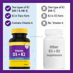 OEM Vitamin D3 5000iu Capsules Vitamin K2 Adult Vitamin D3 K2 Capsule for Bone Health Strength