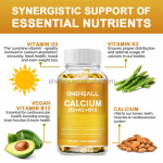 OEM Vitamin Softgel 4-in-1Calcium with Vitamin D3 K2 B12 Capsules for Heart Health & Immune Support Multivitamin Softgel Capsule