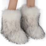 Snow Boots for Women Manufacturer - Flat Heel High Collar Imitating Mink & Fox Fur Mid-calf Length for Winter Warmth