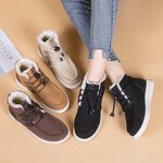 Couple Cotton Shoes Manufacturer - 2025 Best-selling Mid-Calf Warmth Student Shoes with Elastic Laces One-Piece Snow