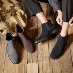 Martin Boots Manufacturer - Genuine Leather British Style High-top Suede Mid-calf Nubuck Matte Boots for Men