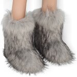 Snow Boots for Women Manufacturer - Flat Heel High Collar Imitating Mink & Fox Fur Mid-calf Length for Winter Warmth