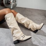 Knee-length Boots for Women Manufacturer - Thick Heels New Styles European-style Round Toe for Autumn and Winter