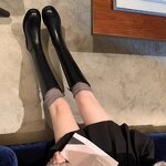 Women's Cowhide Boots Manufacturer - High-end with Thick Heels Leather Lining Zipper Plain Weave Knight Design for Summer Autumn