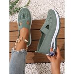 Women's Slip on Sneakers Manufacturer - Fashionable Plain Color Mesh Breathable Lightweight Casual Comfortable Sports Running