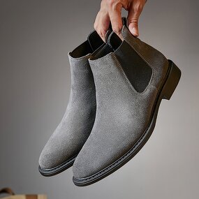 Martin Boots Manufacturer - Genuine Leather British Style High-top Suede Mid-calf Nubuck Matte Boots for Men