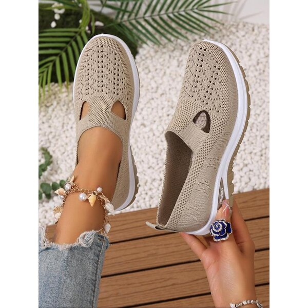 Women's Slip on Sneakers Manufacturer - Fashionable Plain Color Mesh Breathable Lightweight Casual Comfortable Sports Running