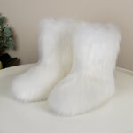 Snow Boots for Women Manufacturer - Flat Heel High Collar Imitating Mink & Fox Fur Mid-calf Length for Winter Warmth