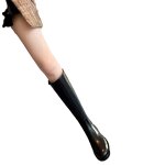 Women's Cowhide Boots Manufacturer - High-end with Thick Heels Leather Lining Zipper Plain Weave Knight Design for Summer Autumn