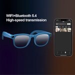 Smart Sunglasses Manufacturer - BT5.4 Multilingual AI Translation Music Stereo Wireless Comfortable Gradient Metal Factory Red