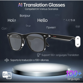 AI Glasses Manufacturer - NEW Smart Translation Multi Language Voice Assistant Magnetic Charging Audio Call SunGlass
