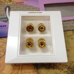 Audio Panel Manufacturer - Gold Plated Snake King 4-Position Speaker Junction Box Banana Terminal Post Socket Factory Outlet