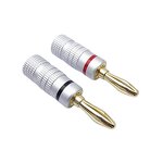 Banana Plug Manufacturer - Red Black Circle Copper Gold-Plated Cross Welding Free 4MM for Audio Speaker Cable