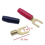 Banana Connector Manufacturer - Mini Soft Rubber Red Black Copper Gold-Plated Plug for Speaker Cable Y/U Type Factory Outlet