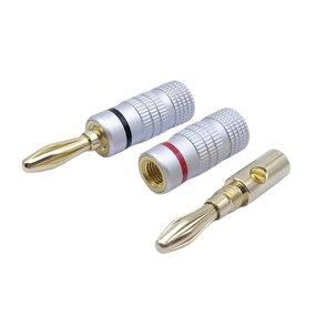 Banana Plug Manufacturer - Red Black Circle Copper Gold-Plated Cross Welding Free 4MM for Audio Speaker Cable