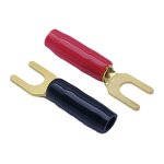 Banana Connector Manufacturer - Mini Soft Rubber Red Black Copper Gold-Plated Plug for Speaker Cable Y/U Type Factory Outlet