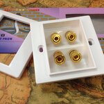 Audio Panel Manufacturer - Gold Plated Snake King 4-Position Speaker Junction Box Banana Terminal Post Socket Factory Outlet