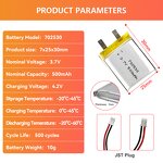 Lithium Ion Pouch Cell Manufacturer - OEM 702530 3.7V 50mAh 250mAh 402530 502530 602530 802530 955565 Li-Ion Polymer