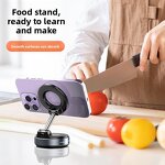 Vacuum Magnetic Suction Car Phone Holder Manufacturer - Black Foldable Retractable Hands-Free for Car Gym Mirror Smooth Surface