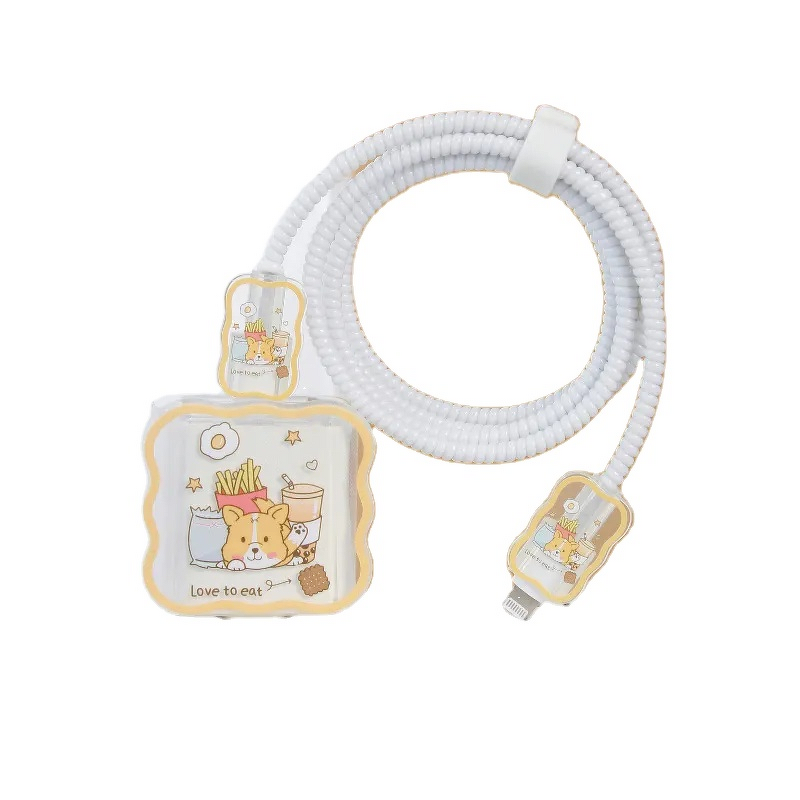 Transprotective Charger Case Manufacturer - Cute Cartoon 5 in 1 Cable Protector Cover for iPhone Apple Power Adapter