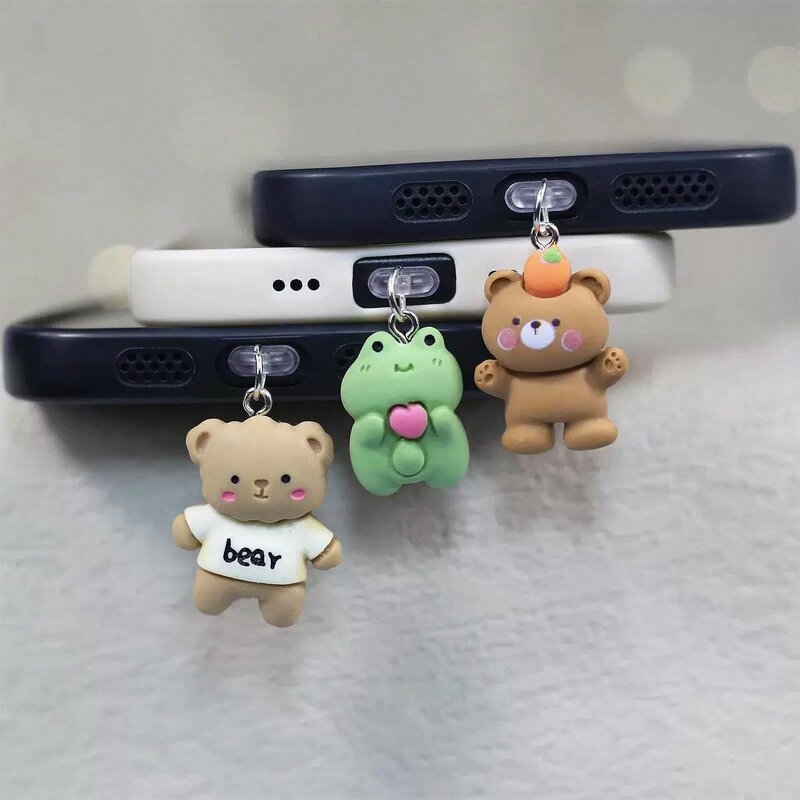 Phone Dust Stopper Pendant Manufacturer - Cute Bear Decorative DIY for iPhone Xiaomi Type-C Interface Phone Accessories