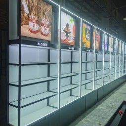 化妆品展示架生产商-可定制柜体灯窗货架