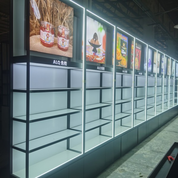 化妆品展示架生产商-可定制柜体灯窗货架