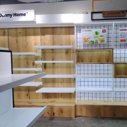 玻璃展示柜生产商-木质化妆品珠宝架展示架