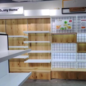 Glass Display Case Manufacturer - Wooden Cosmetics Jewelry Shelf Display Rack