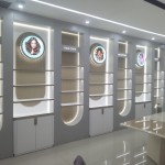 化妆品展示架生产商-零售店储物设计壁挂柜