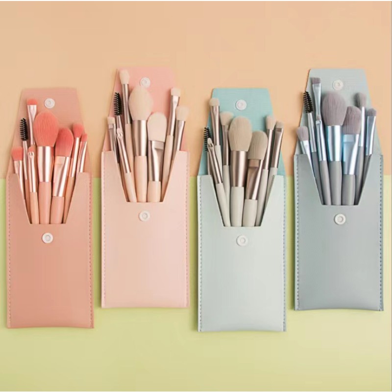 Makeup Brush Set Manufacturer - Factory 8 Pcs Personalized Custom Logo Bag